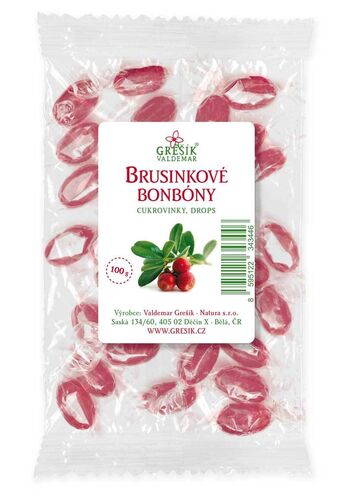 Brusinkové bonbóny 100g Grešík