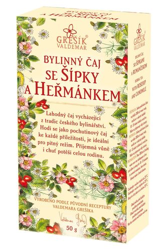 Se šípky a heřmánkem bylinný sypaný čaj 50g Grešík