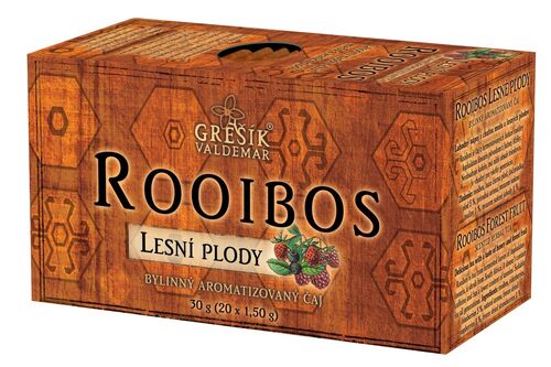 Rooibos Lesní plody bylinný porcovaný čaj 30g Grešík