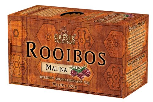 Rooibos Malina bylinný porcovaný čaj 30g Grešík