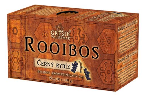 Rooibos Černý rybíz bylinný porcovaný čaj 30g Grešík