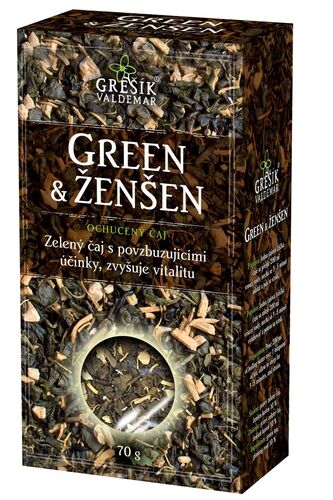 Green & Ženšen zelený sypaný čaj 70g Grešík