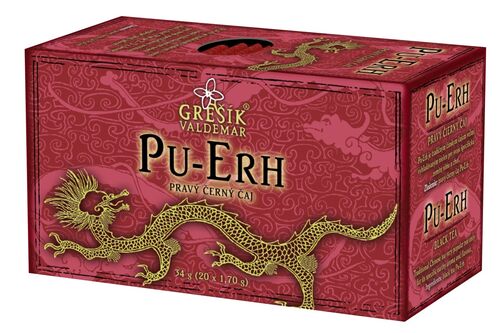 Pu-Erh černý porcovaný čaj 34g Grešík