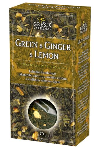 Green & Ginger & Lemon zelený sypaný čaj 70g Grešík
