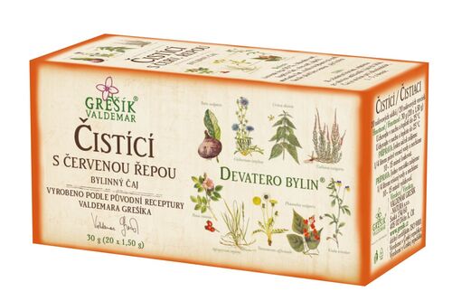 Čistící s červenou řepou bylinný porcovaný čaj 30g Grešík