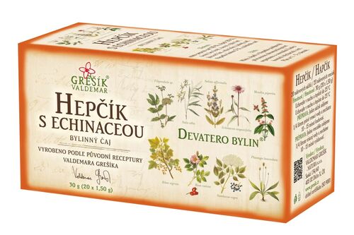 Hepčík s echinaceou bylinný porcovaný čaj 30g Grešík