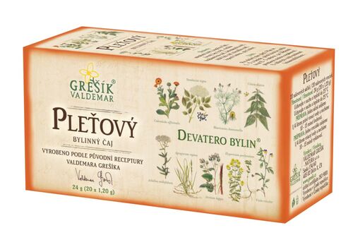 Pleťový bylinný porcovaný čaj 24g Grešík