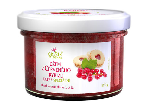 Džem z Červeného rybízu extra Speciální 220g Grešík