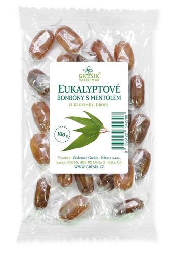 Eukalyptové bonbóny s mentolem 100g Grešík