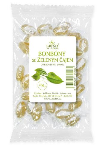 Se zeleným čajem bonbóny 100g Grešík