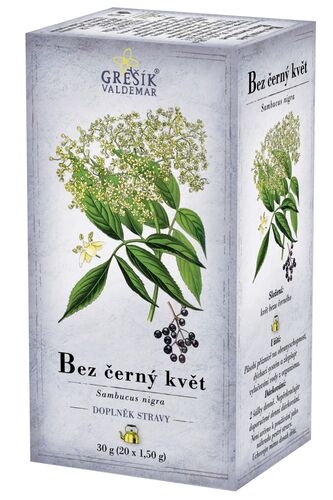 Bez černý květ bylinný porcovaný čaj 30g Grešík