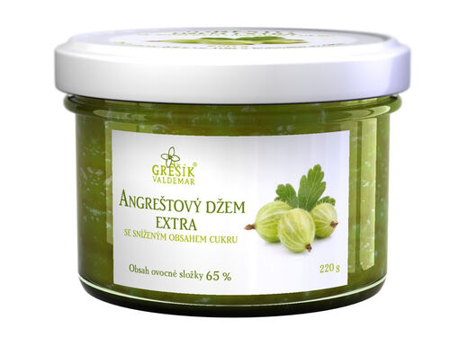 Angreštový džem extra Se sníženým obsahem cukru 220g Grešík
