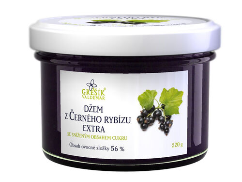 Džem z Černého rybízu extra Se sníženým obsahem cukru 220g Grešík