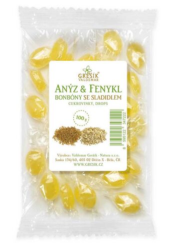 Anýz & Fenykl bonbóny se sladidlem 100g Grešík