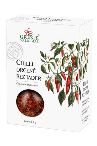 Chilli drcené bez jader 50g Grešík
