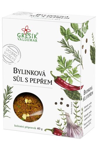 Bylinková sůl s pepřem 40g Grešík
