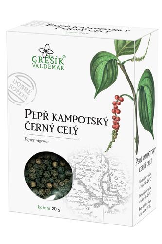 Pepř kampotský černý celý 20g Grešík