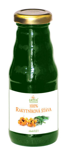 Rakytníková šťáva 100% 0,2l Grešík